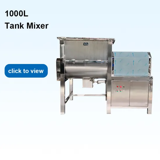 1000L Acier Inoxydable Horizontal Alimentaire Vis Courroie Vis Mélangeur Mélangeur De Poudre Sèche Malaxeur